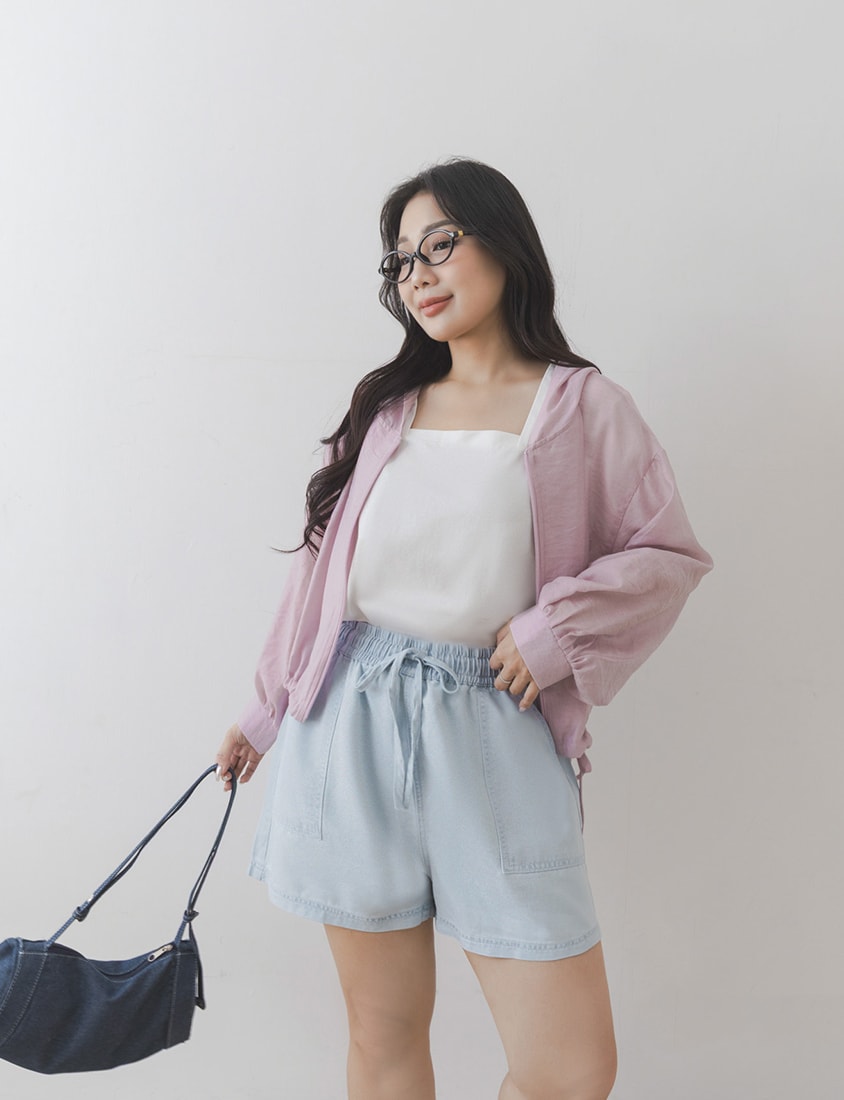 Airy Cooling Square-Neck Ice Porcelain Cotton Plus Size Tee