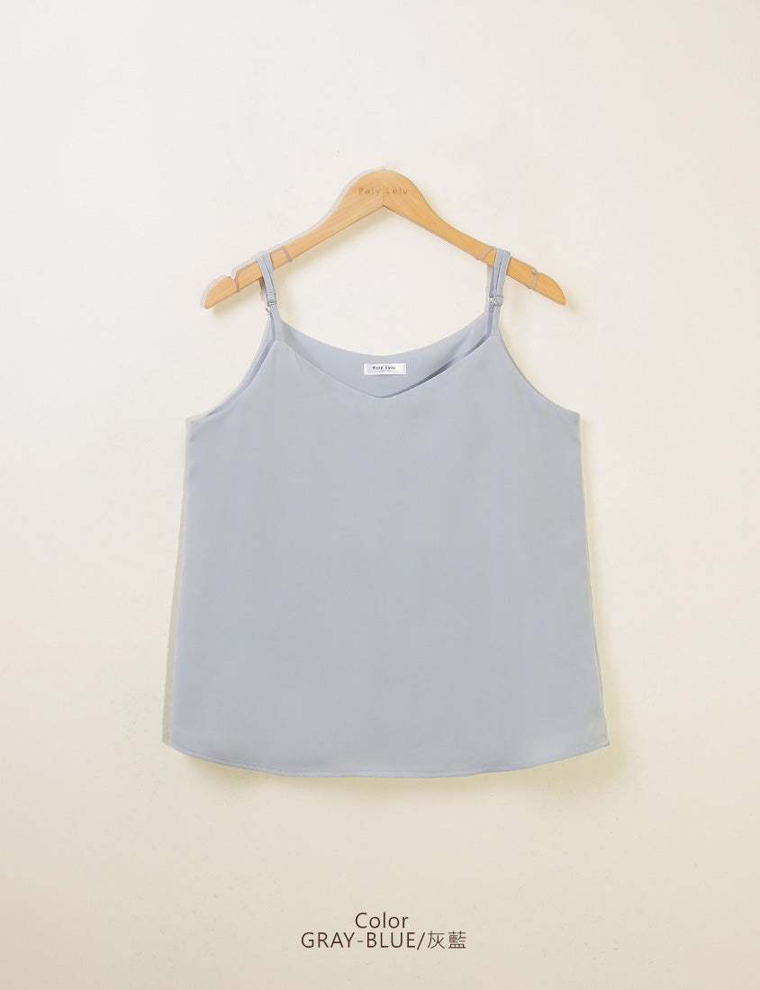 MISS. Skin-Friendly Satin Adjustable Strap Plus Size Cami
