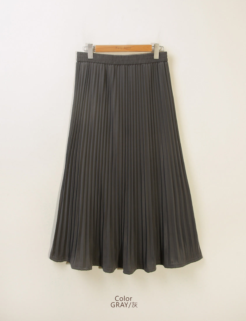 MISS. Fairy Pleated Elastic Waist Plus Size Maxi Skirt