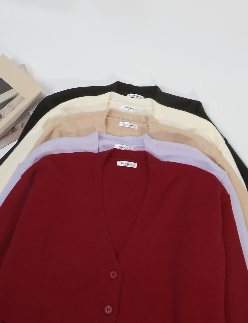 Classic V-Neck Multicolor Longline Plus Size Knit Cardigan