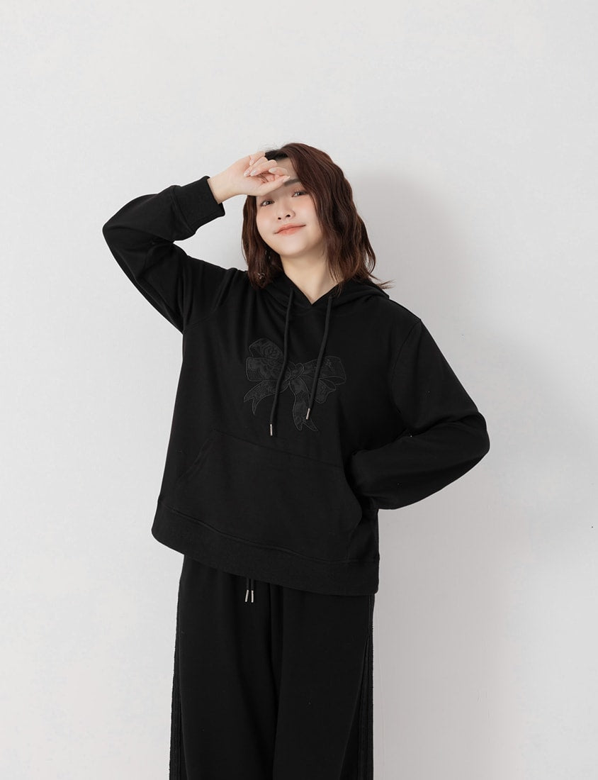 Lace Bow Cloud Cotton Plus Size Hoodie