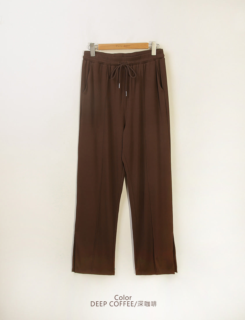 MUA! Ribbed Slimming Slit-Hem Plus Size Pants