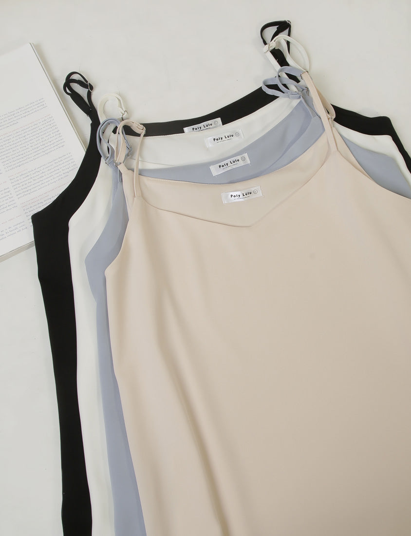 MISS. Skin-Friendly Satin Adjustable Strap Plus Size Cami