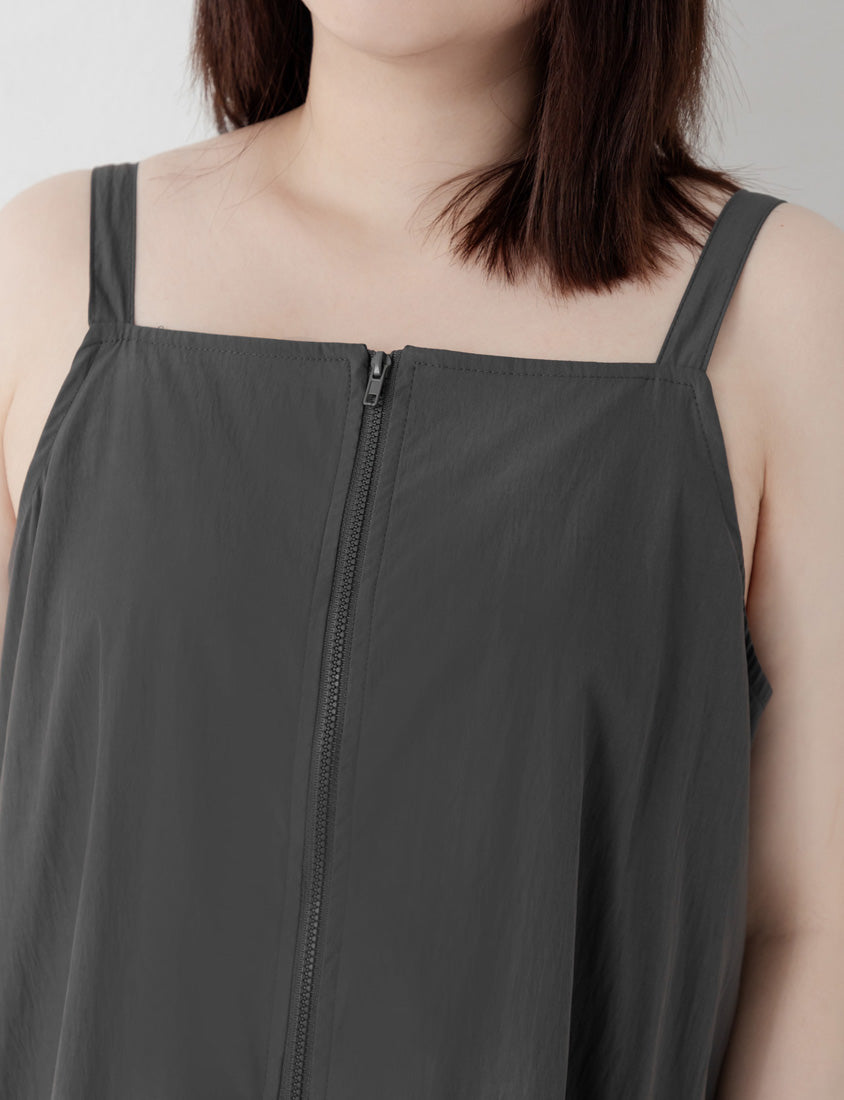 Multi-Layered Cargo Adjustable Strap Plus Size Maxi Dress