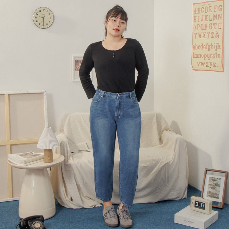 Standard Perfect Fit Plus Size Boyfriend Jeans