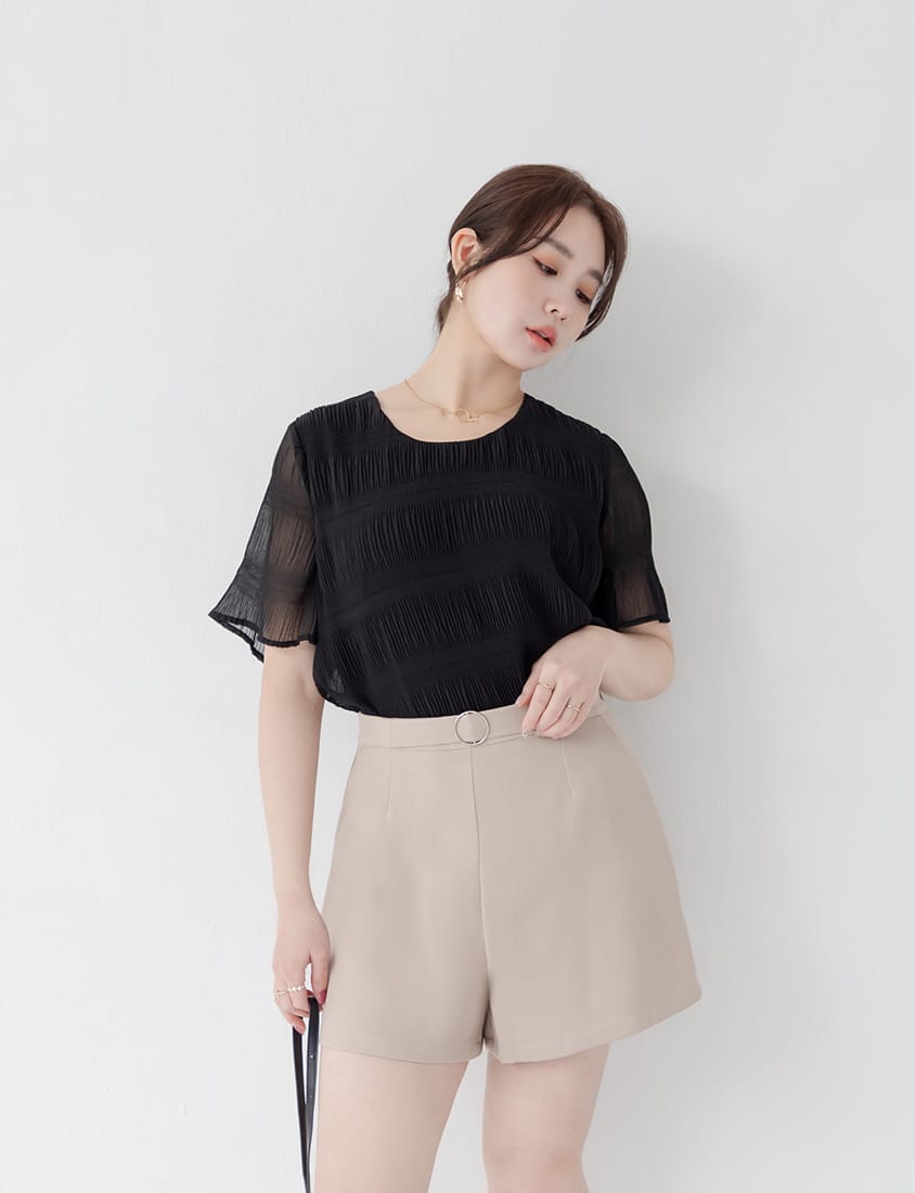 MISS. Korean Style Crinkled Plus Size Chiffon Top