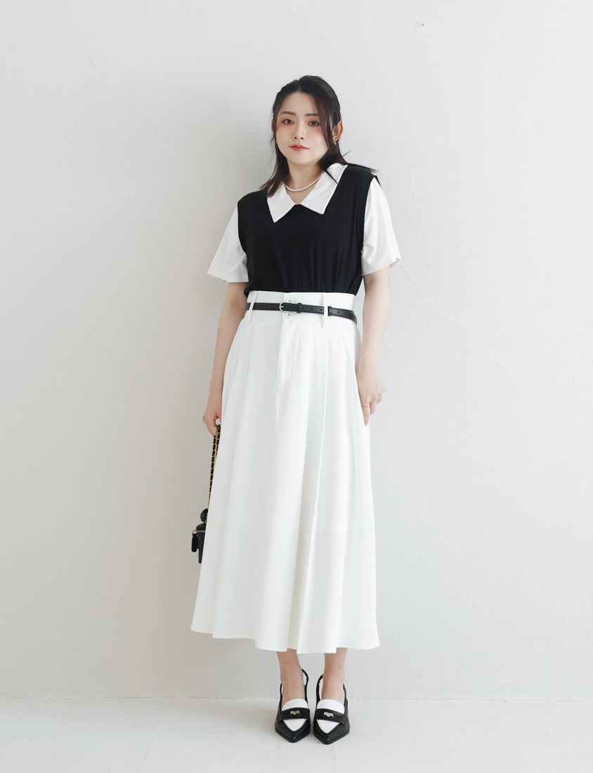 MISS. Lyocell Cooling Faux Two-Piece Plus Size Top
