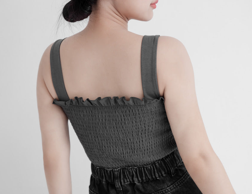 Matte Breezy Bubble Hem Plus Size Bra Camisole (With Padding)