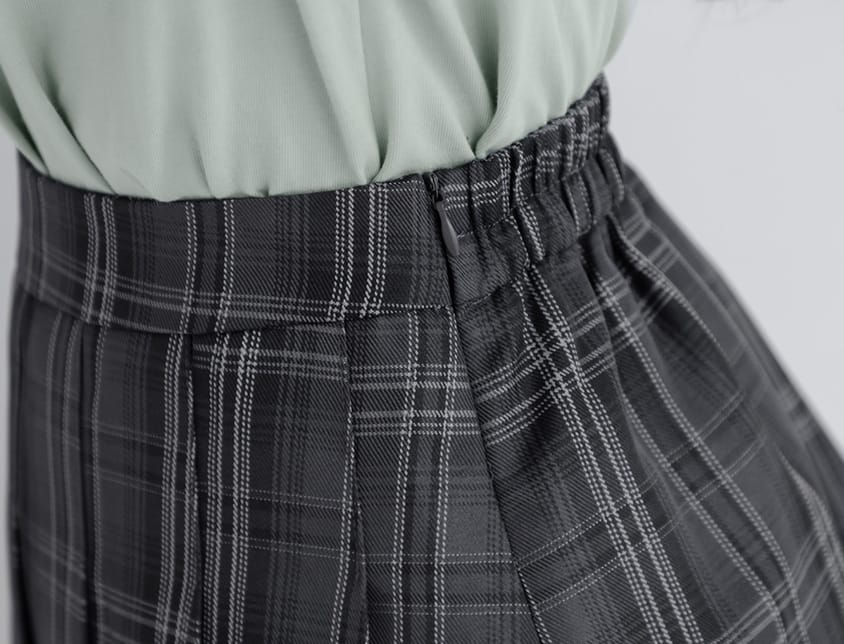 Korean Preppy Elastic Back Plaid Pleated Plus Size Mini Skirt (With Shorts)