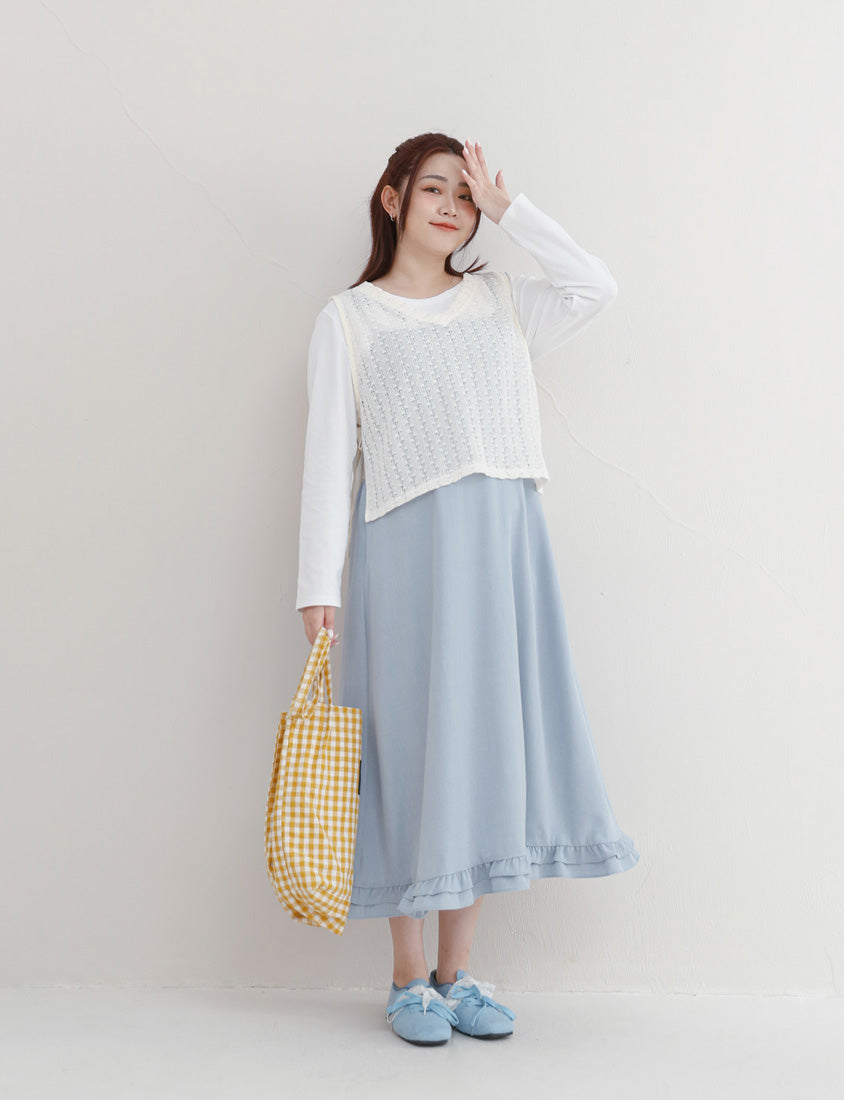 Layered Essential Crochet Tie Plus Size Vest