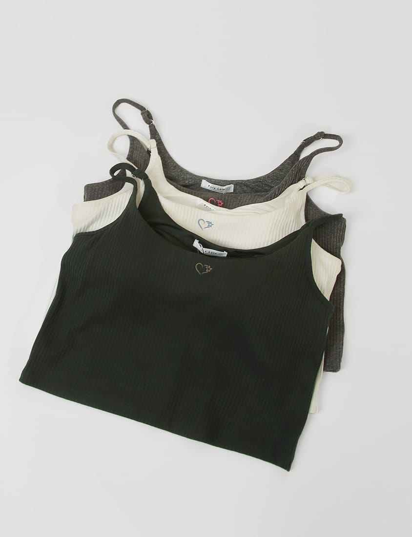 Pobra. Sweet & Edgy Heart Embroidery Plus Size Bra Top (With Pads)