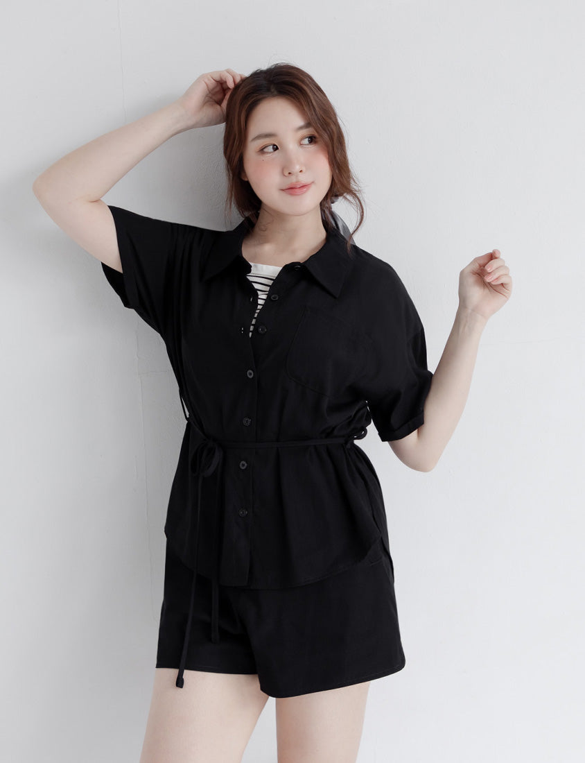 Airy Silky Linen Blend Shorts
