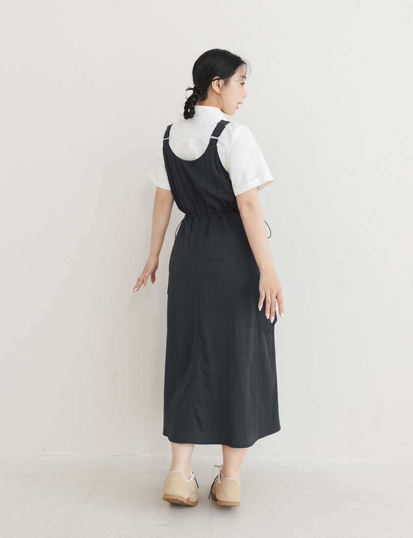 Chic Cargo Pocket Plus Size Overall Dress