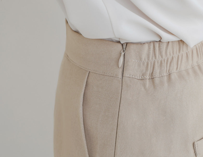 MISS. Latte Series Waistband Twill Plus Size Shorts