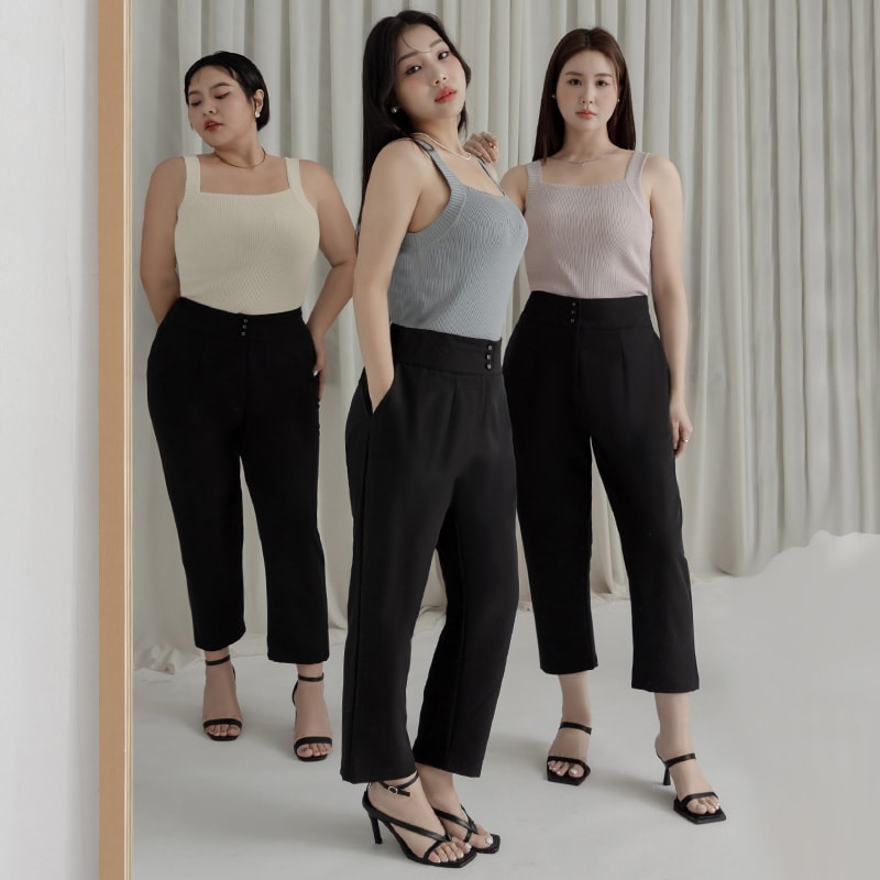 MISS. Apple-Shaped Body Friendly High Waist Plus Size Trousers
