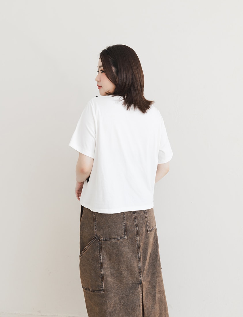 Asymmetric Front Zip Plus Size Layered Tee