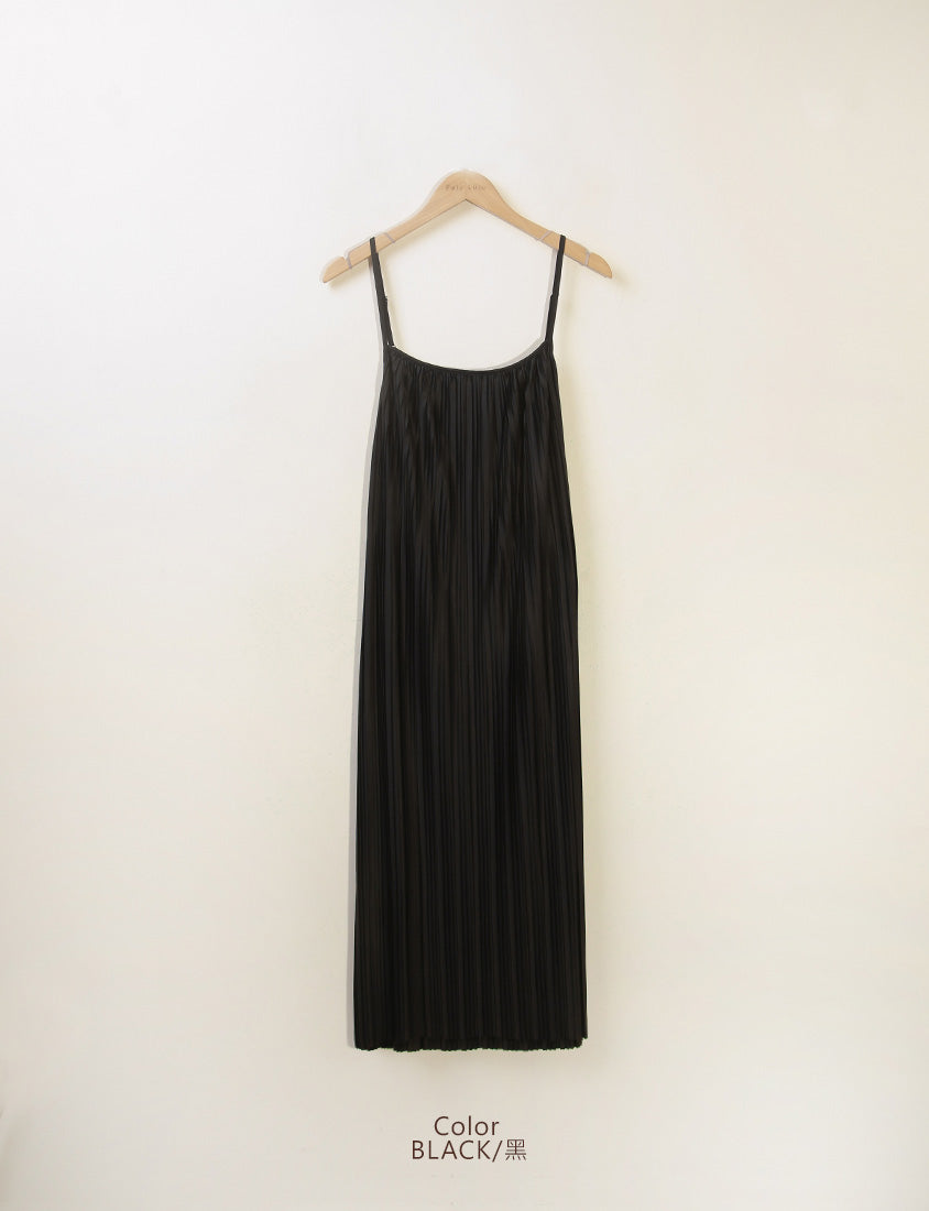 MISS. Pleated Flare Adjustable Strap Plus Size Cami Dress