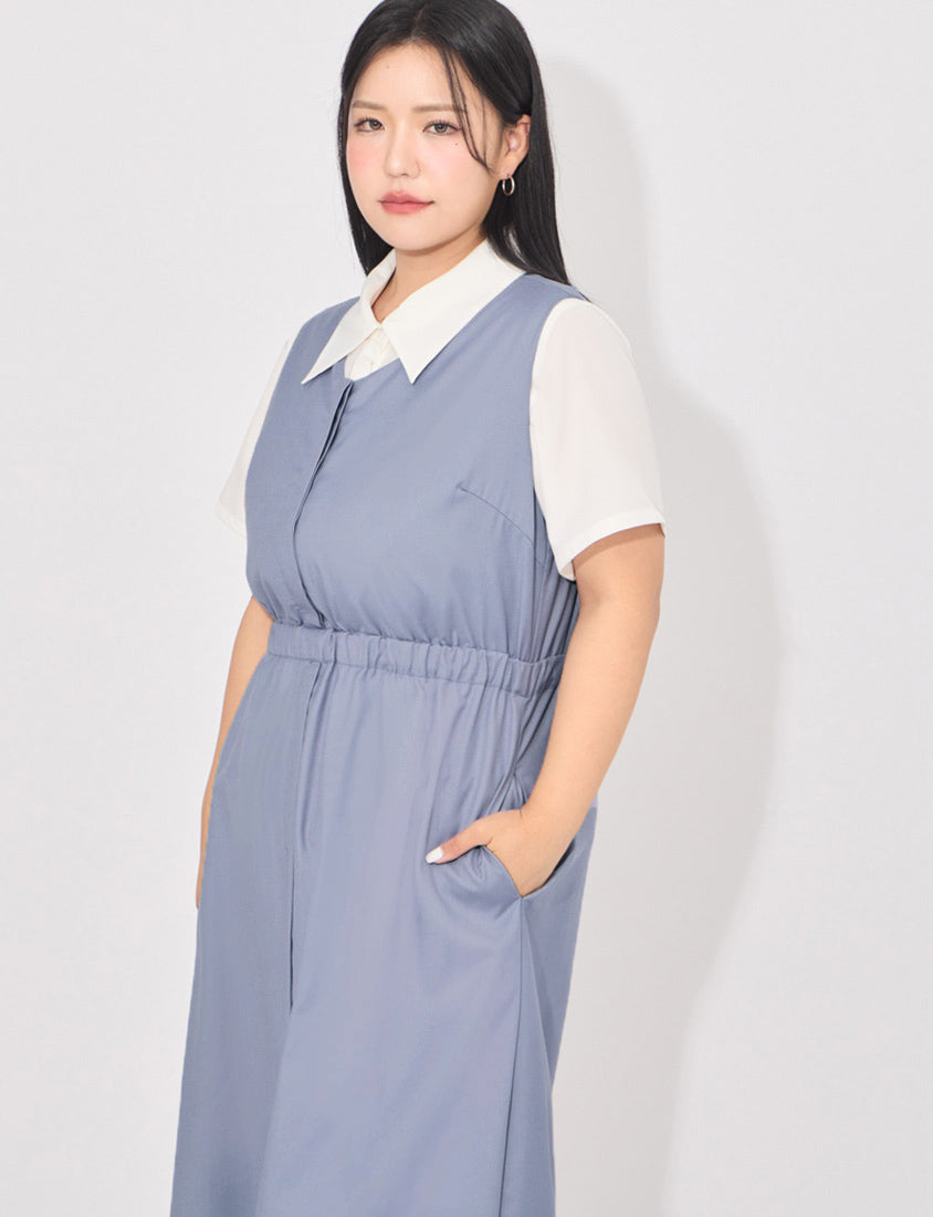 MORE U French-Style Back Cut-Out Plus Size Dress