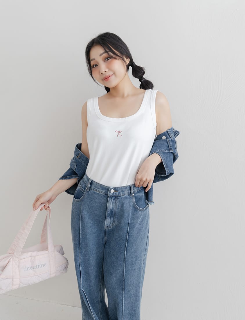 Versatile Pocket Distressed Plus Size Denim Jacket