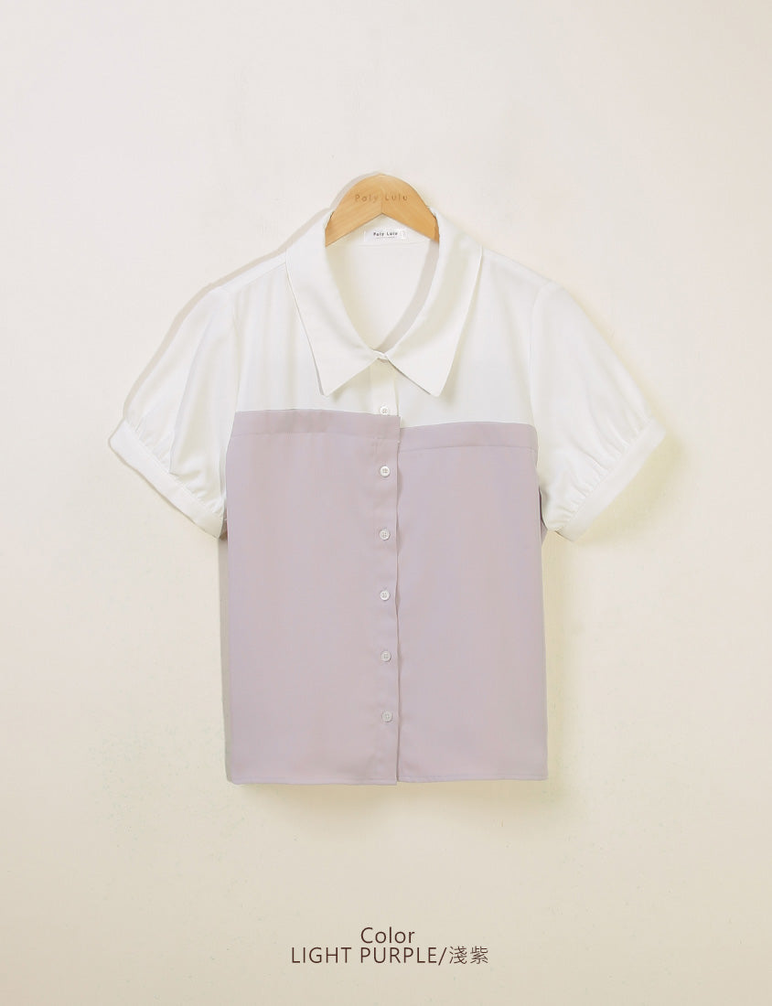 Faux Two-Piece Asymmetric Color-Block Plus Size Shirt