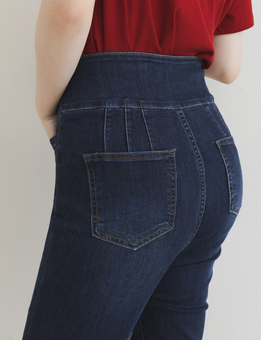 Cooling Tech Corset Waist Plus Size Distressed Jeans