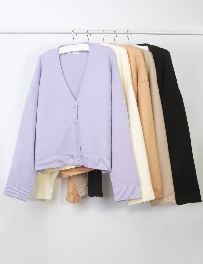 Classic V-Neck Multicolor Cropped Plus Size Knit Cardigan