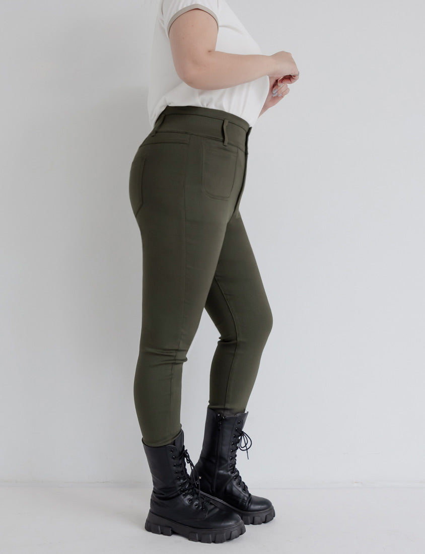 High Waist Tummy-Flattering Plus Size Slimming Pants (Three Buttons)