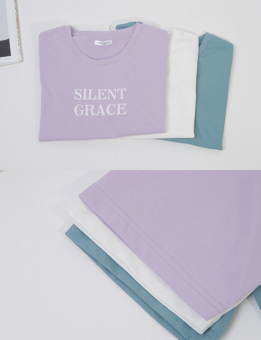 MISS. Basic Graphic Print Plus Size Short Sleeve Tee