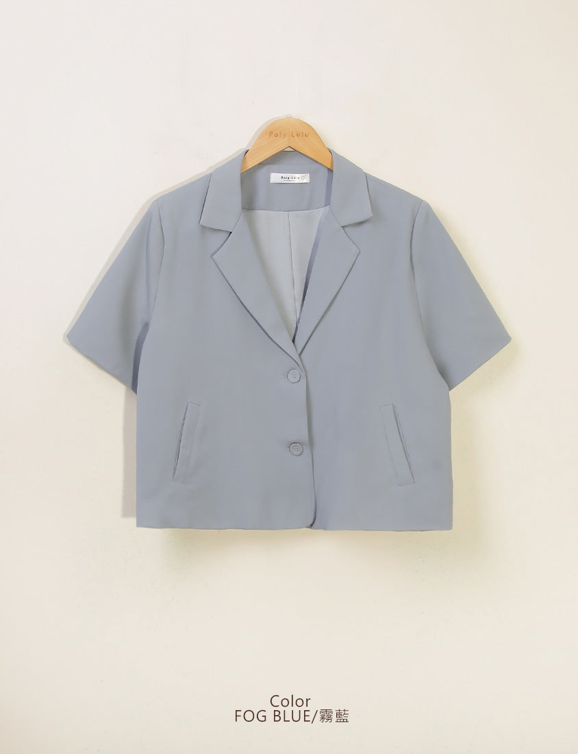 MISS. Silky Cool Plus Size Cropped Blazer