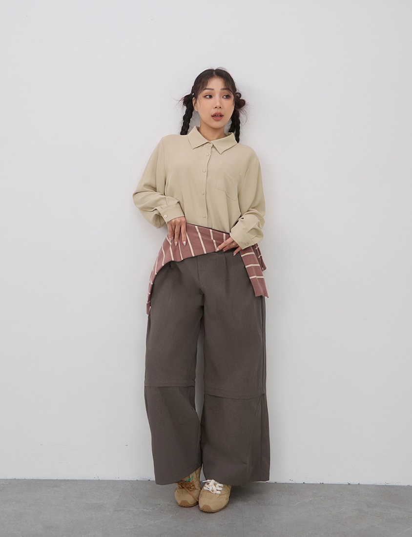 High Waist Convertible Plus Size Utility Pants