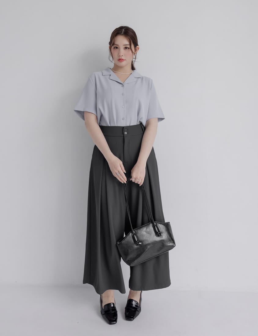 MISS. High Waist Pleated Tummy Flattering Plus Size Tailored Pants