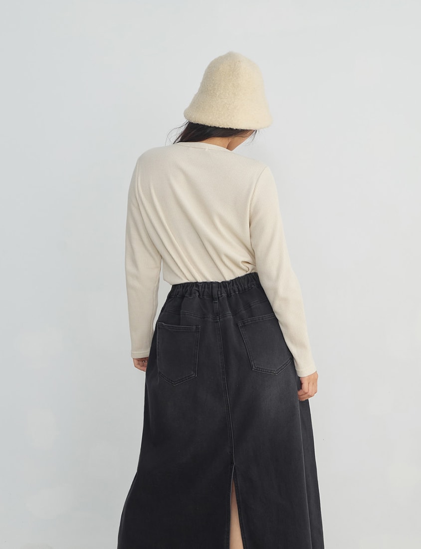 Casual Versatile Waffle Knit Plus Size Long Sleeve Top