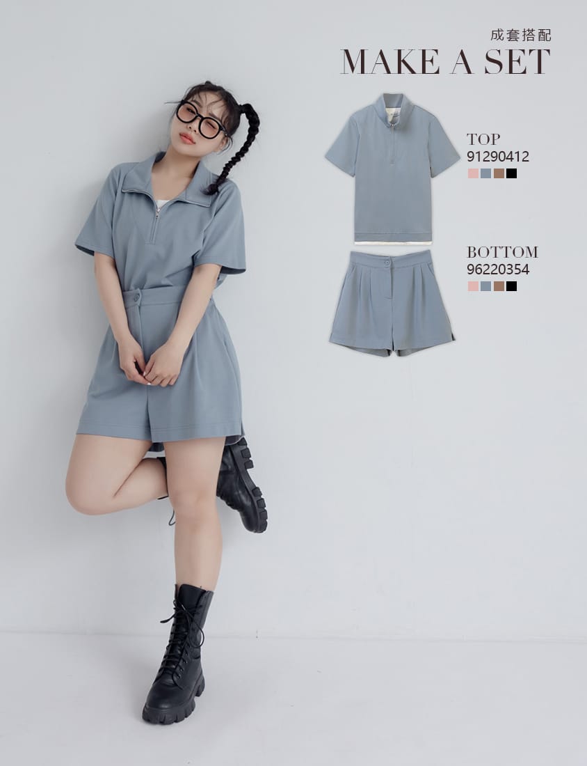 Summer Pleated Back Elastic Waist Plus Size Shorts