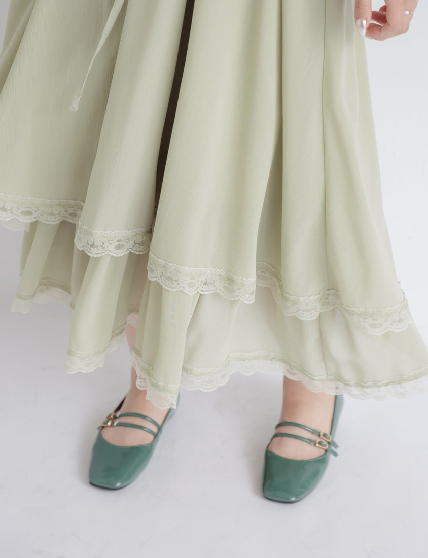Elegant Layered Lace Tie Plus Size Dress