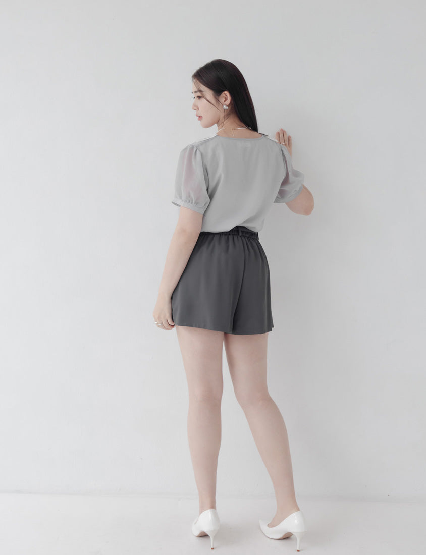 MISS. Silky Cool Plus Size Tailored Shorts (with Waist Tie)