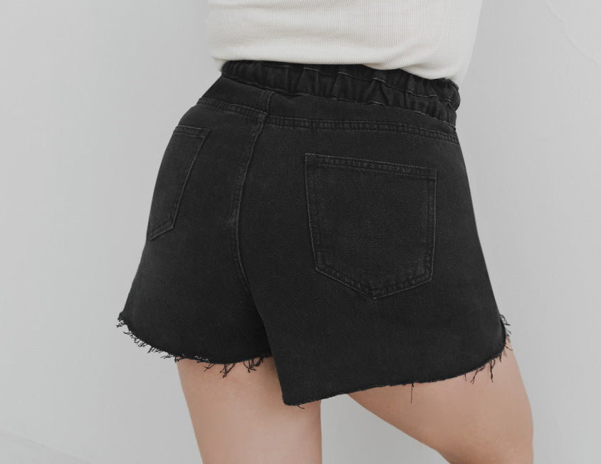 MUA! Edgy Raw-Hem Distressed Plus Size Denim Shorts