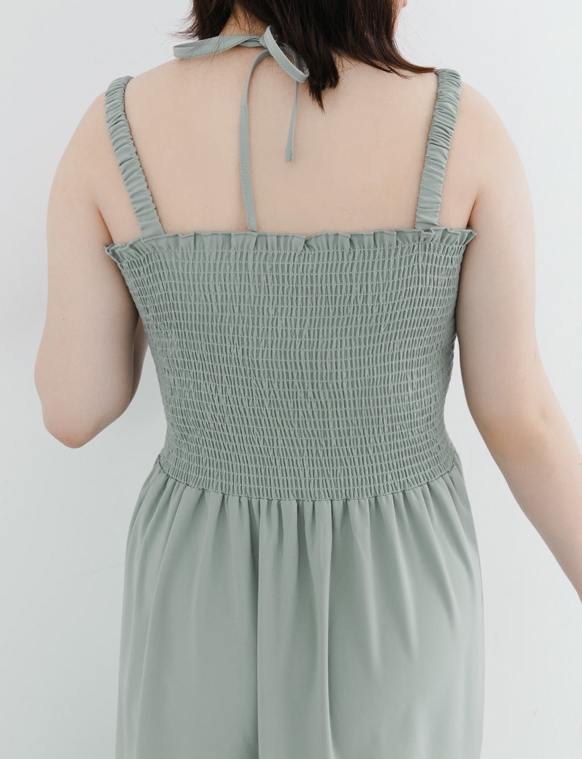 Ruffle Trim Smocked Tiered Plus Size Maxi Dress