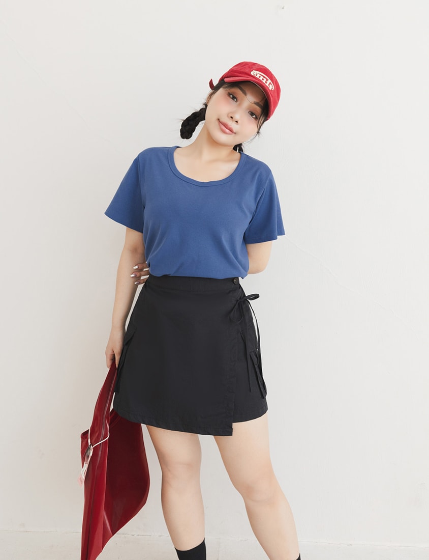 U-Neck Multicolor Plus Size Comfy Slim Tee