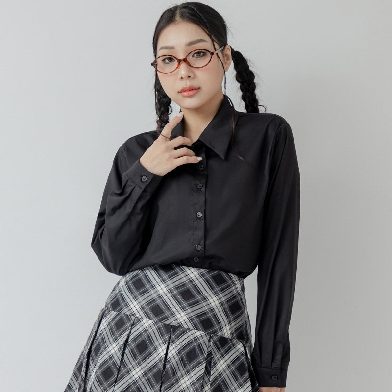 Multi-Color Drop Shoulder Plus Size Boyfriend Oversize Shirt (Unisex)