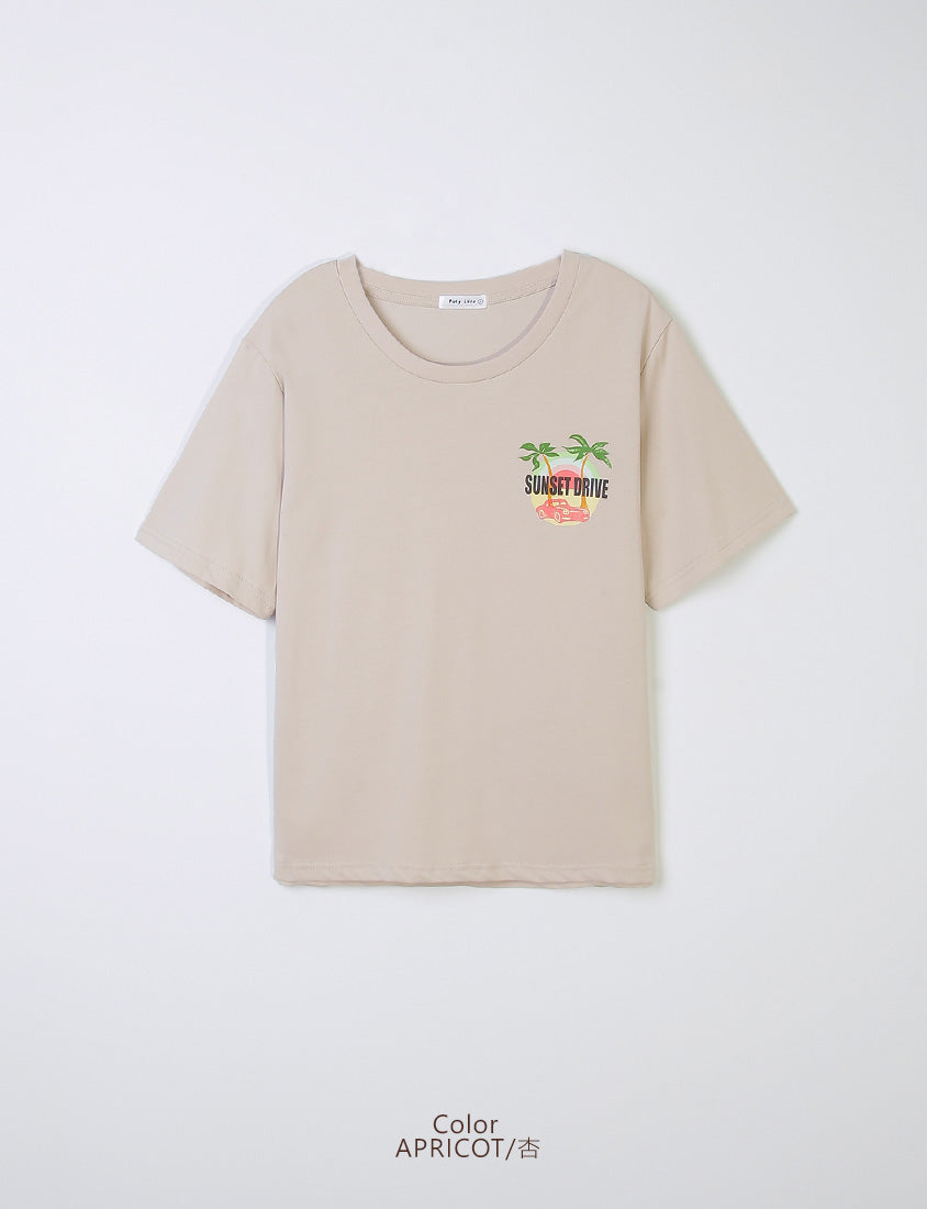 Summer Sunset Graphic Crewneck Plus Size Tee